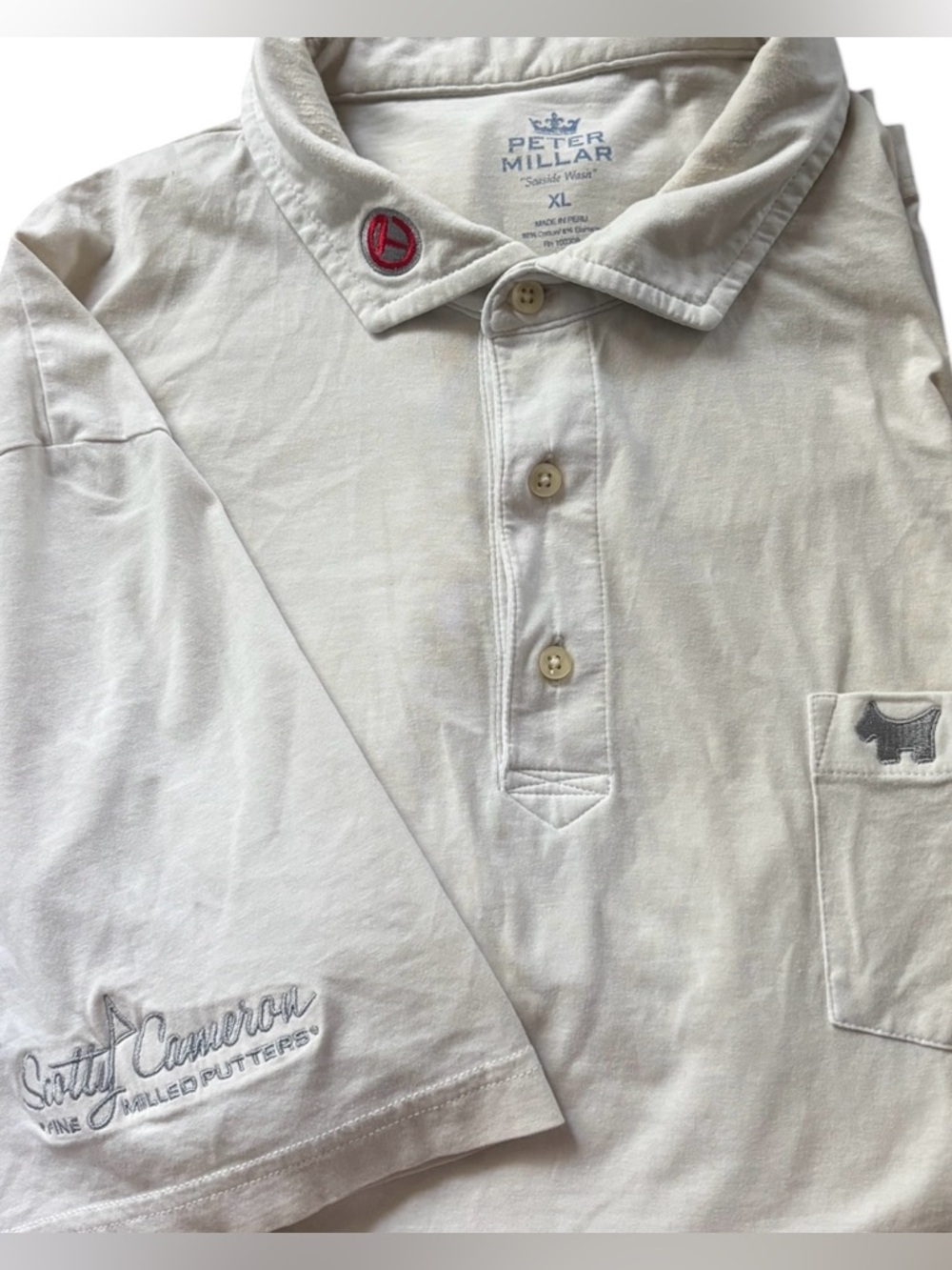 Scotty Cameron Gallery Circle T  Seaside Wash Polo Scotty Dog XL Beige  Silver